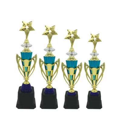 Plastic Star Trophy (GOLD BLUE) PT0918