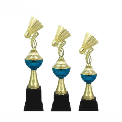 Plastic Badminton Trophy (GOLD BLUE) PT1602