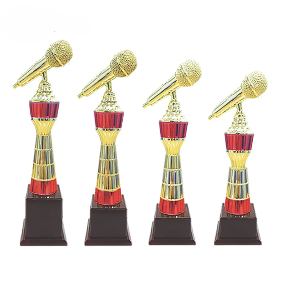 Plastic Microphone Trophy (GOLD RED) RT6001