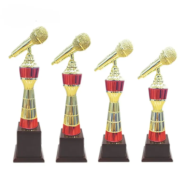 Plastic Microphone Trophy (GOLD RED) RT6001 mixed materials corporate gifts product image