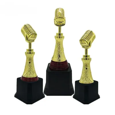 Resin Microphone Trophy (GOLD RED) RT6004