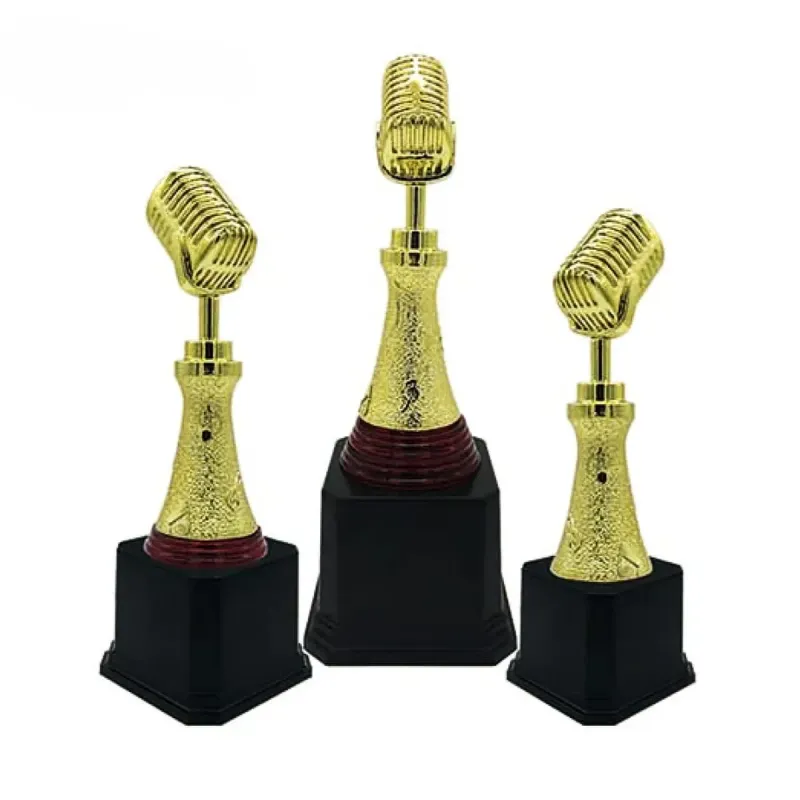 Resin Microphone Trophy (GOLD RED) RT6004 mixed materials corporate gifts product image