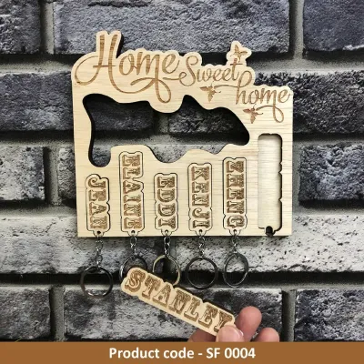 Wooden Holder with Keychain SF0004