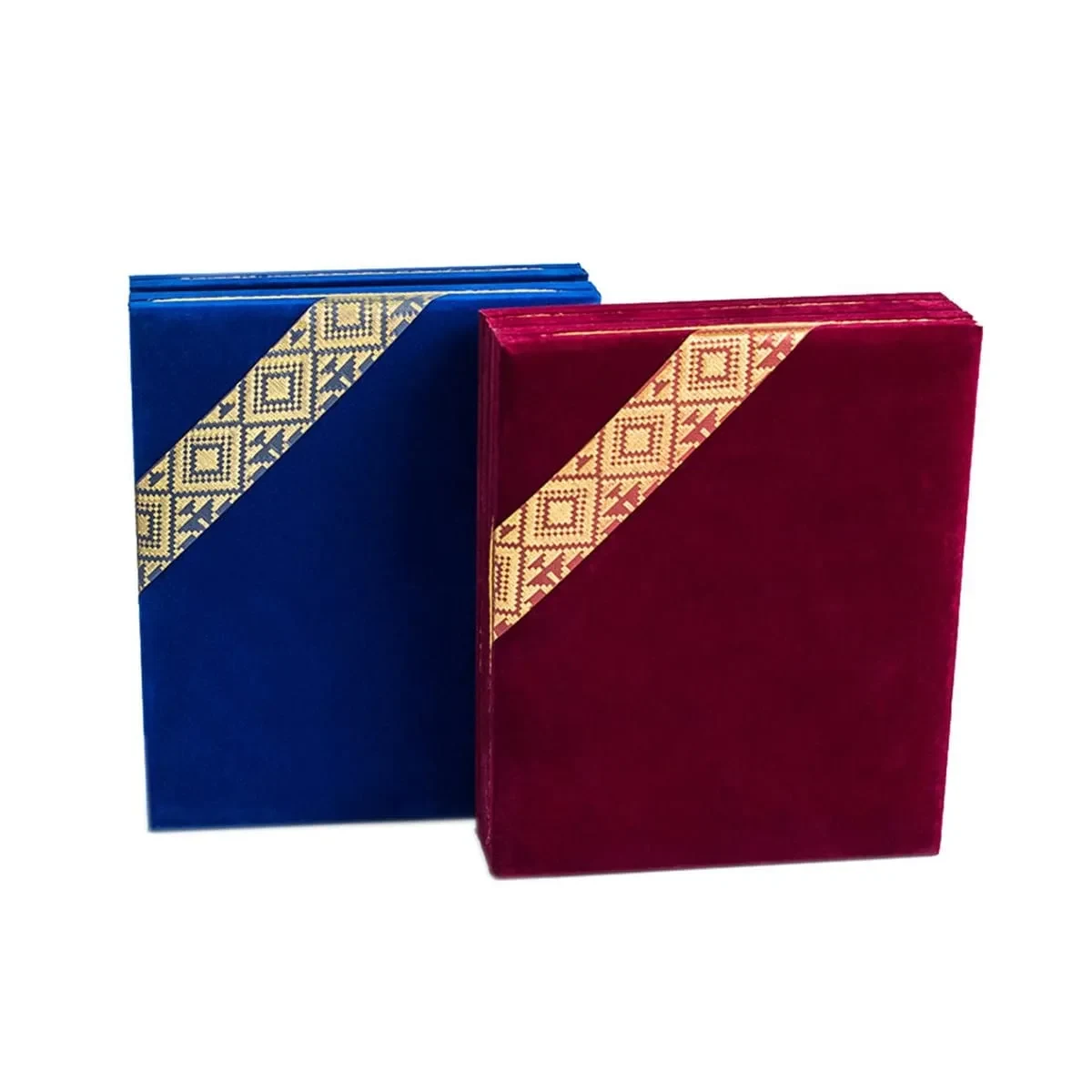 Songket Velvet Box with Aluminium Plate (BLUE / MAROON) VB639 mixed materials corporate gifts product image 3