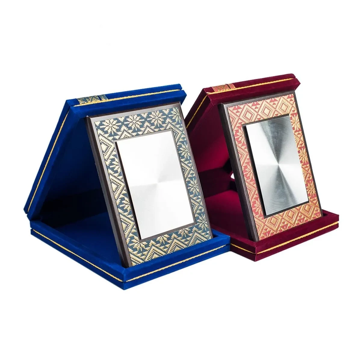 Velvet Box with Songket Aluminium Plate (BLUE / MAROON) VB253 mixed materials corporate gifts product image