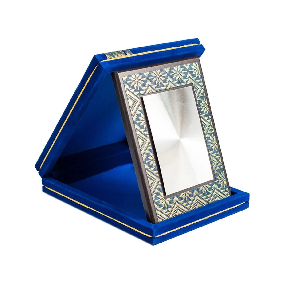 Velvet Box with Songket Aluminium Plate (BLUE / MAROON) VB253 mixed materials corporate gifts product image 2