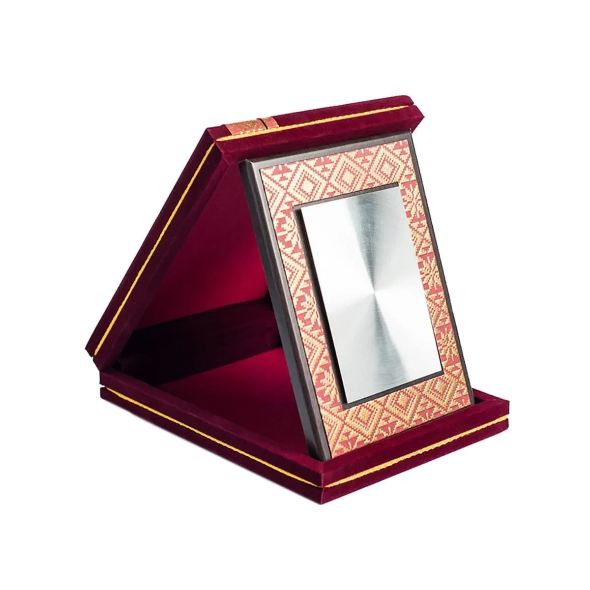 Velvet Box with Songket Aluminium Plate (BLUE / MAROON) VB253 mixed materials corporate gifts product image 3