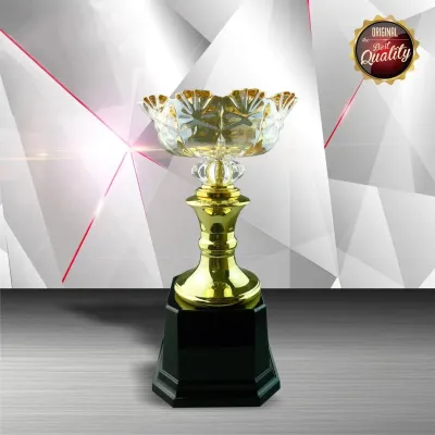 Exclusive White Silver Trophy with Crystal Bowl WS6048