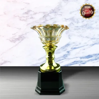 Exclusive White Silver Trophy with Crystal Bowl WS6049