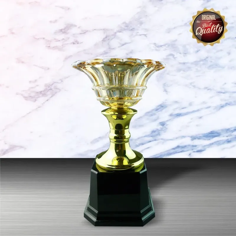 Exclusive White Silver Trophy with Crystal Bowl WS6049 silver-finish metal white silver trophies product image