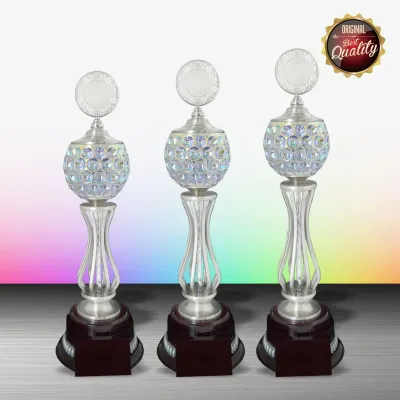 Exclusive White Silver Trophy with Crystal WS6087