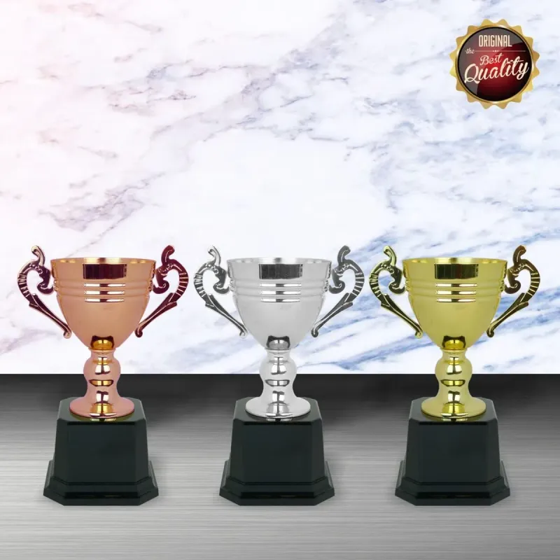 Exclusive White Silver Trophy (GOLD, SILVER, BRONZE) WS6104 silver-finish metal white silver trophies product image