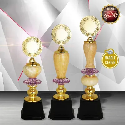Exclusive White Silver Trophy with Marble WS6107