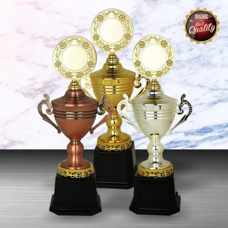 Exclusive White Silver Trophy (GOLD, SILVER, BRONZE) WS6108 silver-finish metal white silver trophies product image