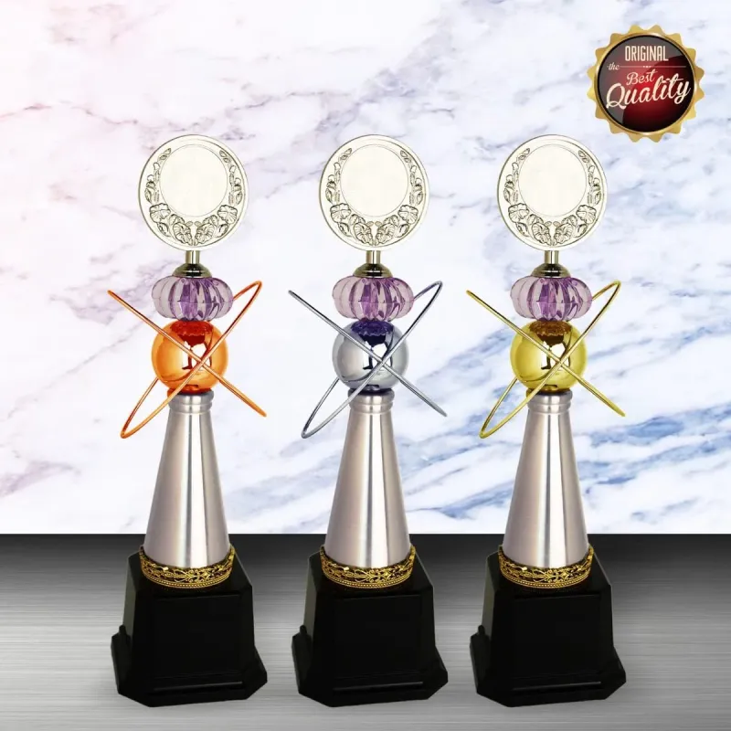 Exclusive White Silver Trophy (GOLD, SILVER, BRONZE) WS6109 silver-finish metal white silver trophies product image