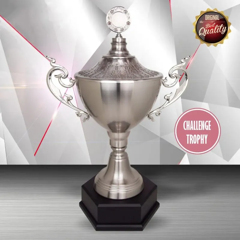 Exclusive White Silver Trophy (Challenge Trophy) WS6118 silver-finish metal white silver trophies product image