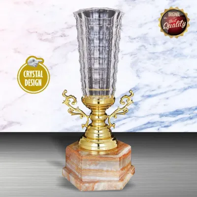 Exclusive White Silver Trophy with Crystal Vase WS6127