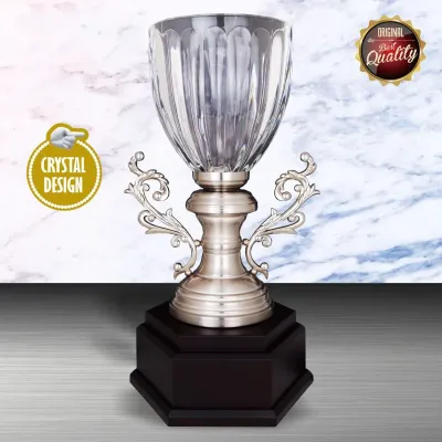 Exclusive White Silver Trophy with Crystal Vase WS6130