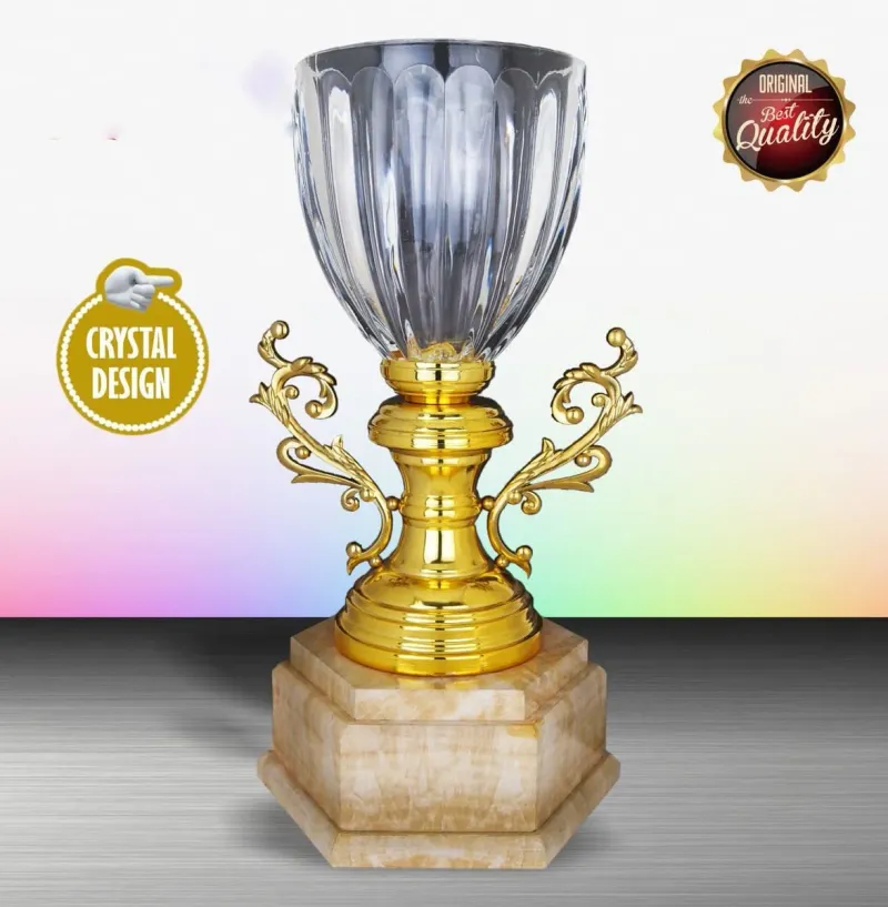 Exclusive White Silver Trophy with Crystal Vase WS6131 silver-finish metal white silver trophies product image