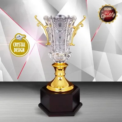 Exclusive White Silver Trophy with Crystal Vase WS6132