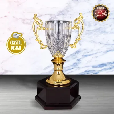 Exclusive White Silver Trophy with Crystal Vase WS6133