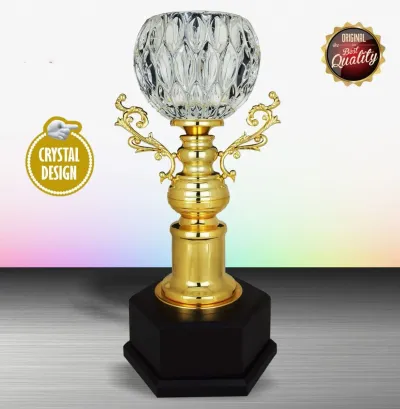 Exclusive White Silver Trophy with Crystal Bowl WS6137