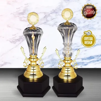 Exclusive White Silver Trophy with Crystal WS6142