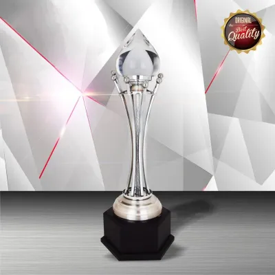 Exclusive White Silver Trophy with Crystal WS6144