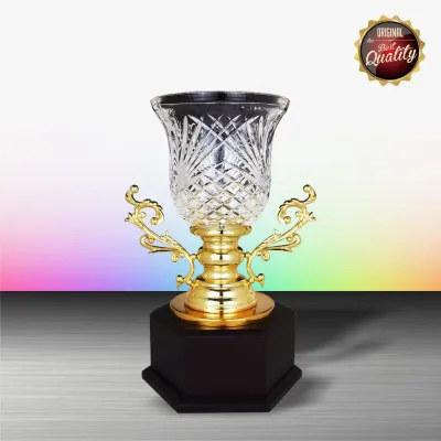 Exclusive White Silver Trophy with Crystal Vase WS6145