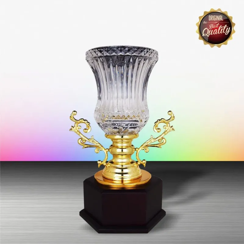 Exclusive White Silver Trophy with Crystal Vase WS6146 silver-finish metal white silver trophies product image