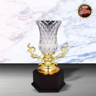 Exclusive White Silver Trophy with Crystal Vase WS6147