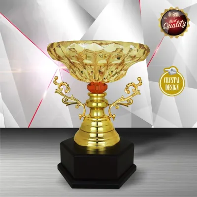 Exclusive White Silver Trophy with Crystal Bowl WS6157