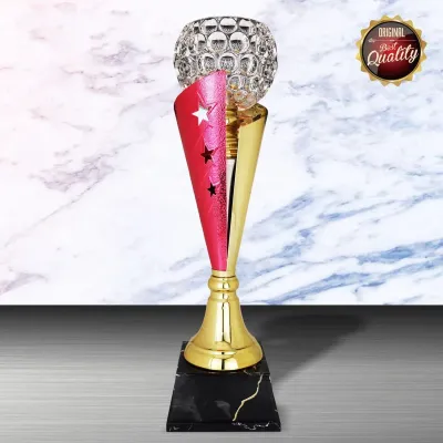 Exclusive White Silver Trophy with Crystal Bowl WS6179