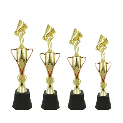Plastic Badminton Trophy (GOLD RED) XT1703