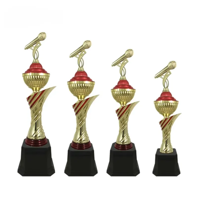 Plastic Microphone Trophy (GOLD RED) XT1705 mixed materials corporate gifts product image