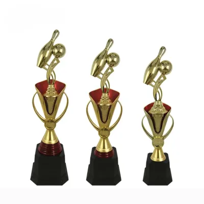 Plastic Bowling Trophy (GOLD RED) XT1706