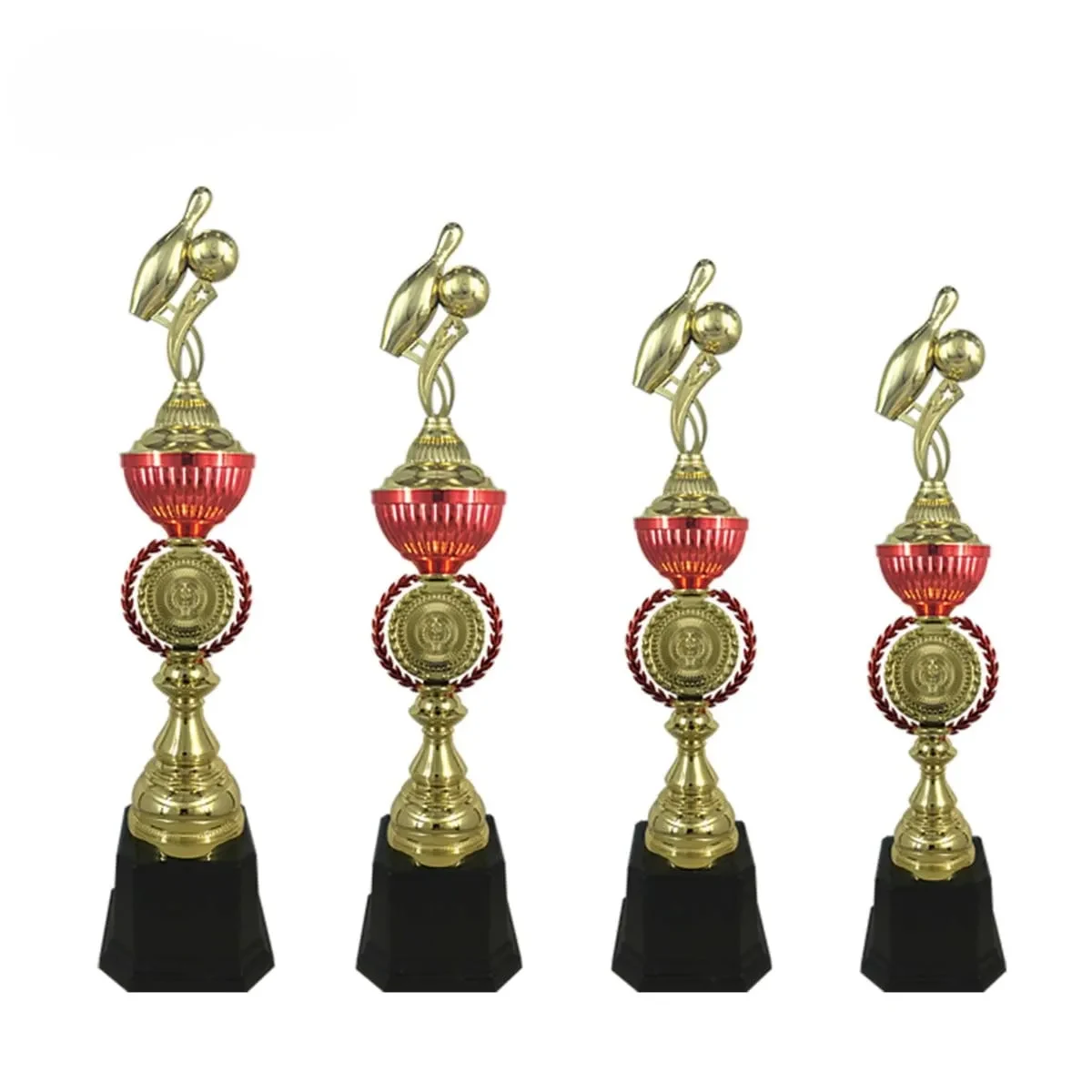 Plastic Bowling Trophy (GOLD RED) XT1714