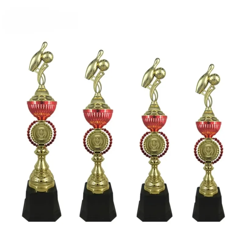 Plastic Bowling Trophy (GOLD RED) XT1714 polymer product image