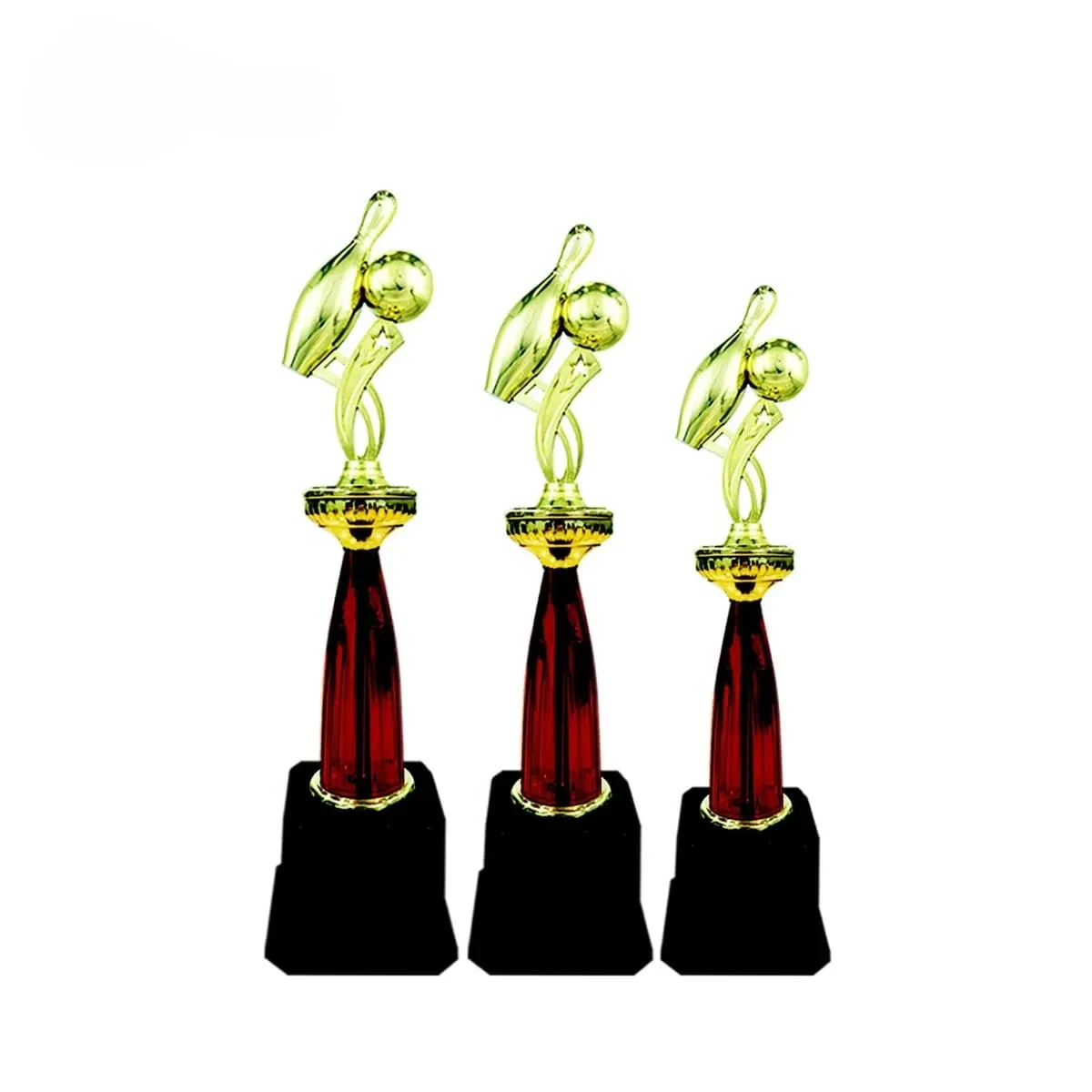 Plastic Bowling Trophy (GOLD RED) XT1724