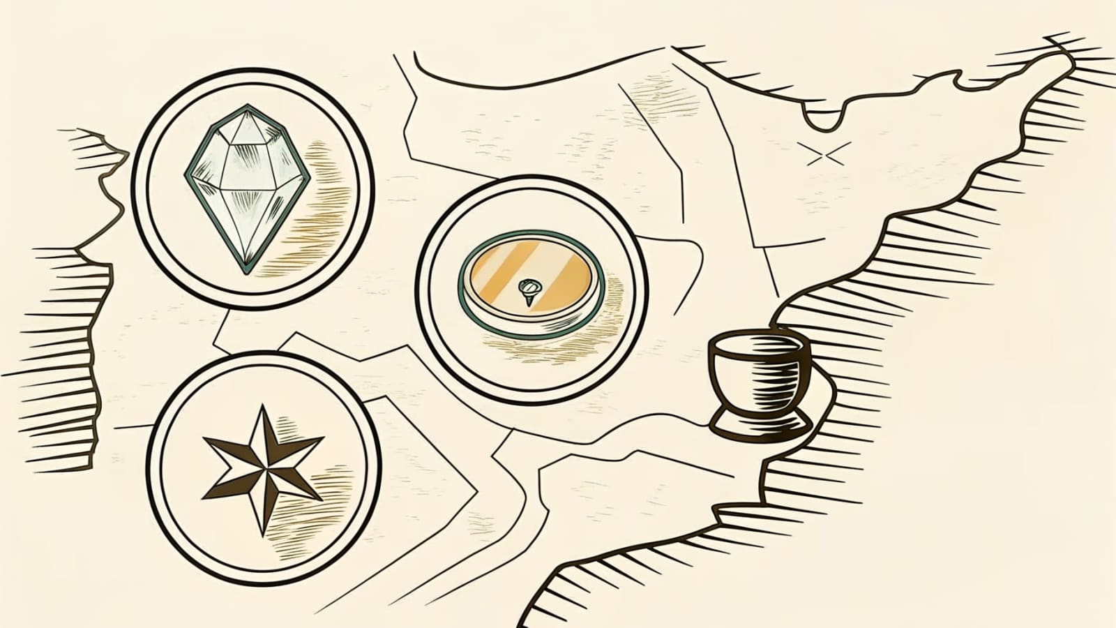 Stylised map of Peninsular Malaysia and Borneo with workshop-location markers indicating partner suppliers across crystal, metal, wood, and pewter — illustrated in iTrophy's hand-drawn brand style.