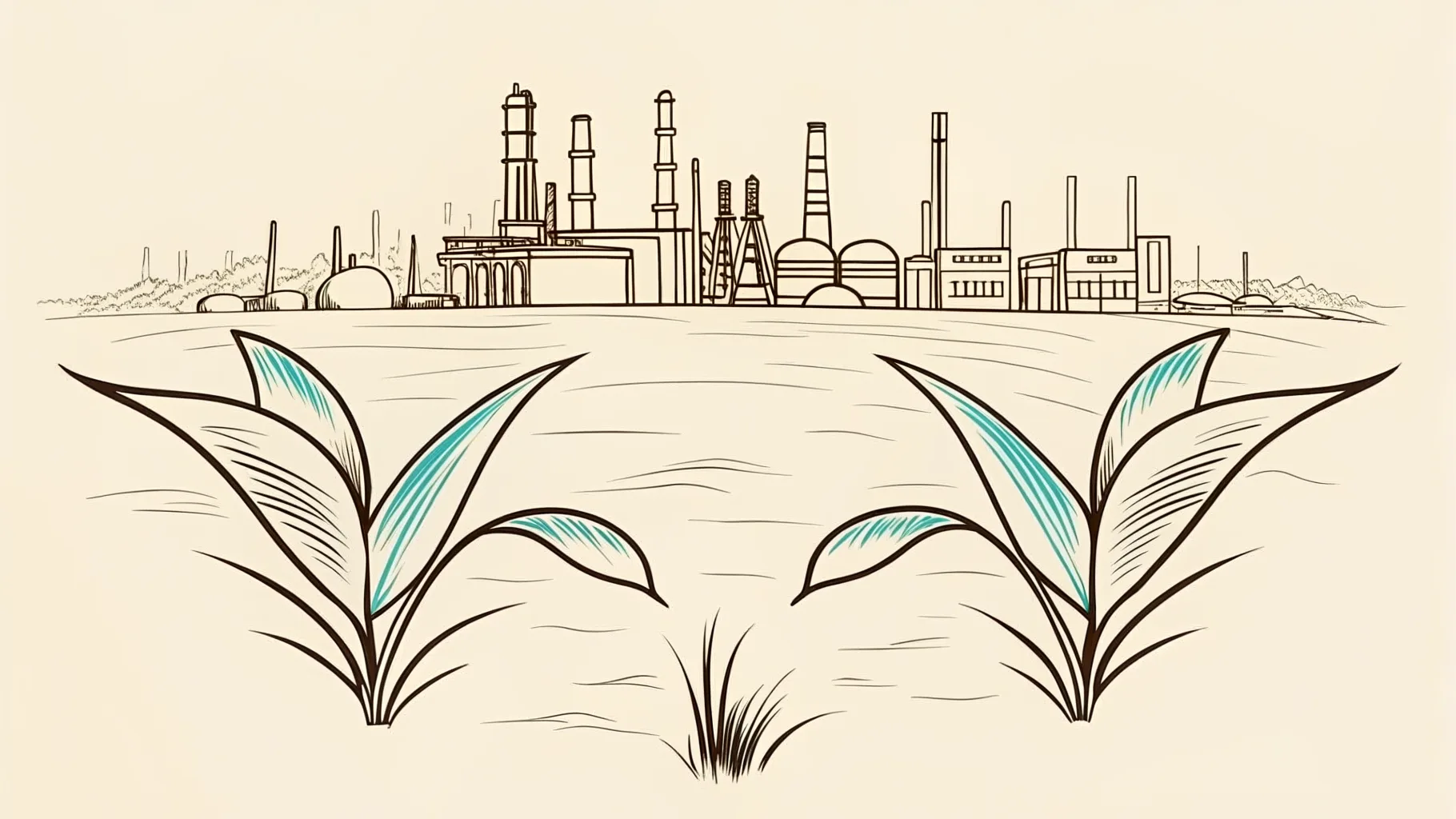 Brand-style illustration showing local landmarks of Bintulu, Sarawak alongside a row of trophies and engraved corporate gifts.