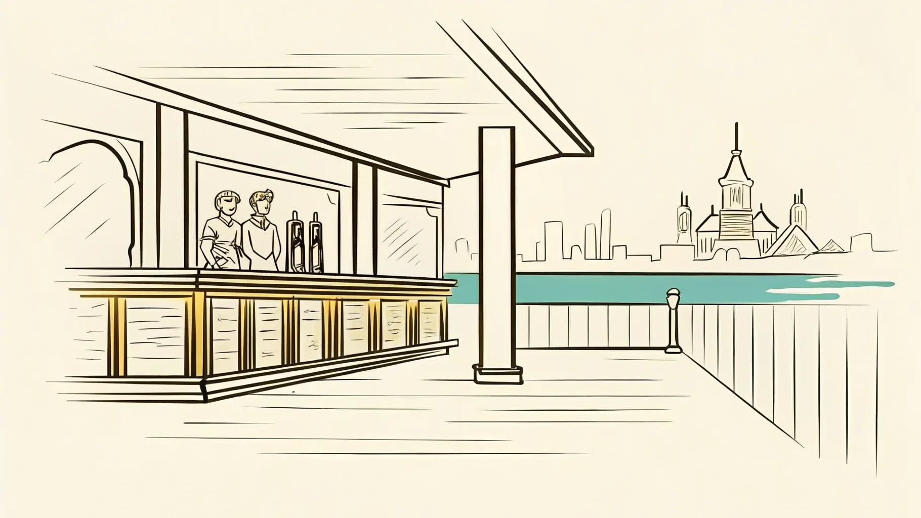 Brand-style illustration showing local landmarks of Iskandar Puteri, Johor alongside a row of trophies and engraved corporate gifts.