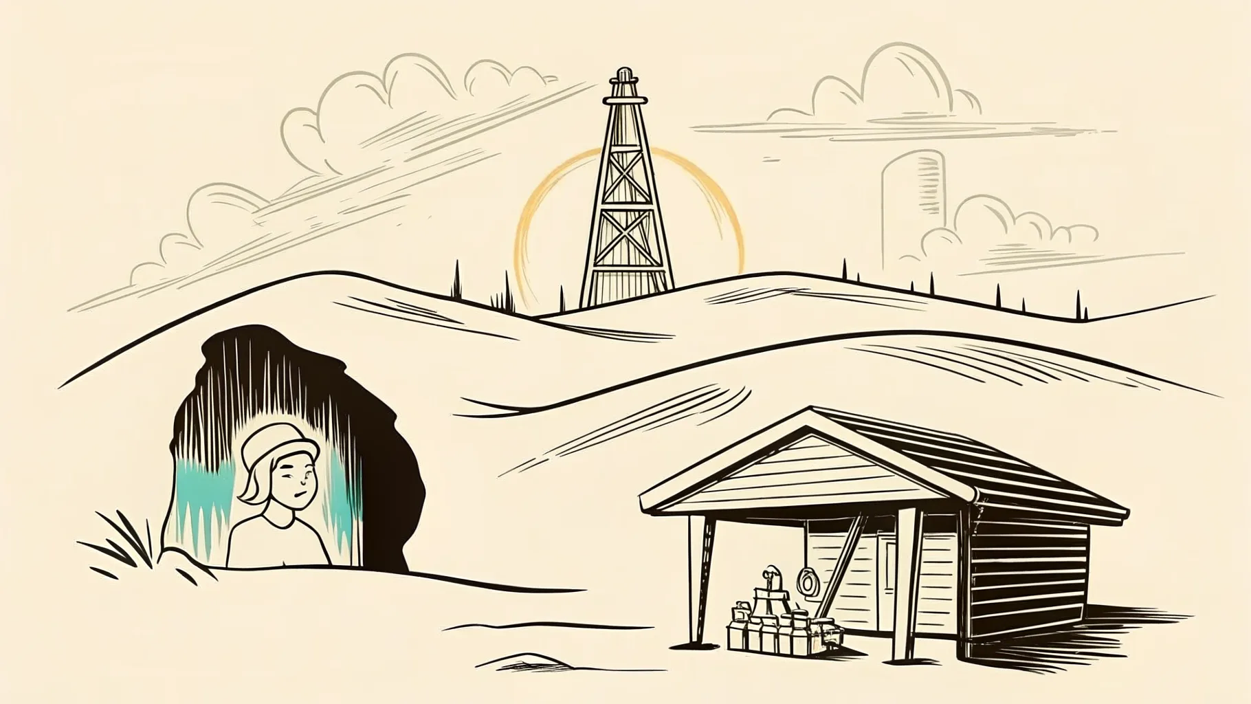 Brand-style illustration showing local landmarks of Miri, Sarawak alongside a row of trophies and engraved corporate gifts.