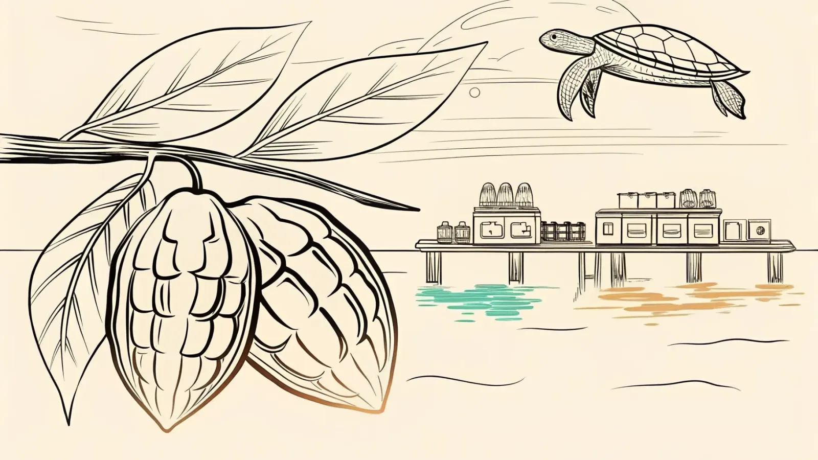 Brand-style illustration showing local landmarks of Tawau, Sabah alongside a row of trophies and engraved corporate gifts.