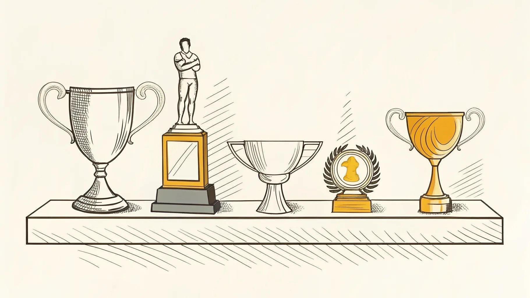 The four trophy formats — cups, figures, perpetuals, medals